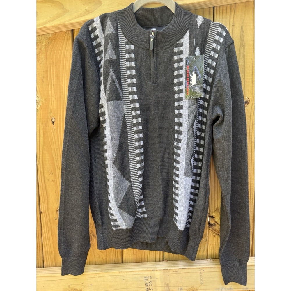 Vintage Streetwear 90s Red Rhino Quarter Zip Sweater‎ New with Tags Men's Large